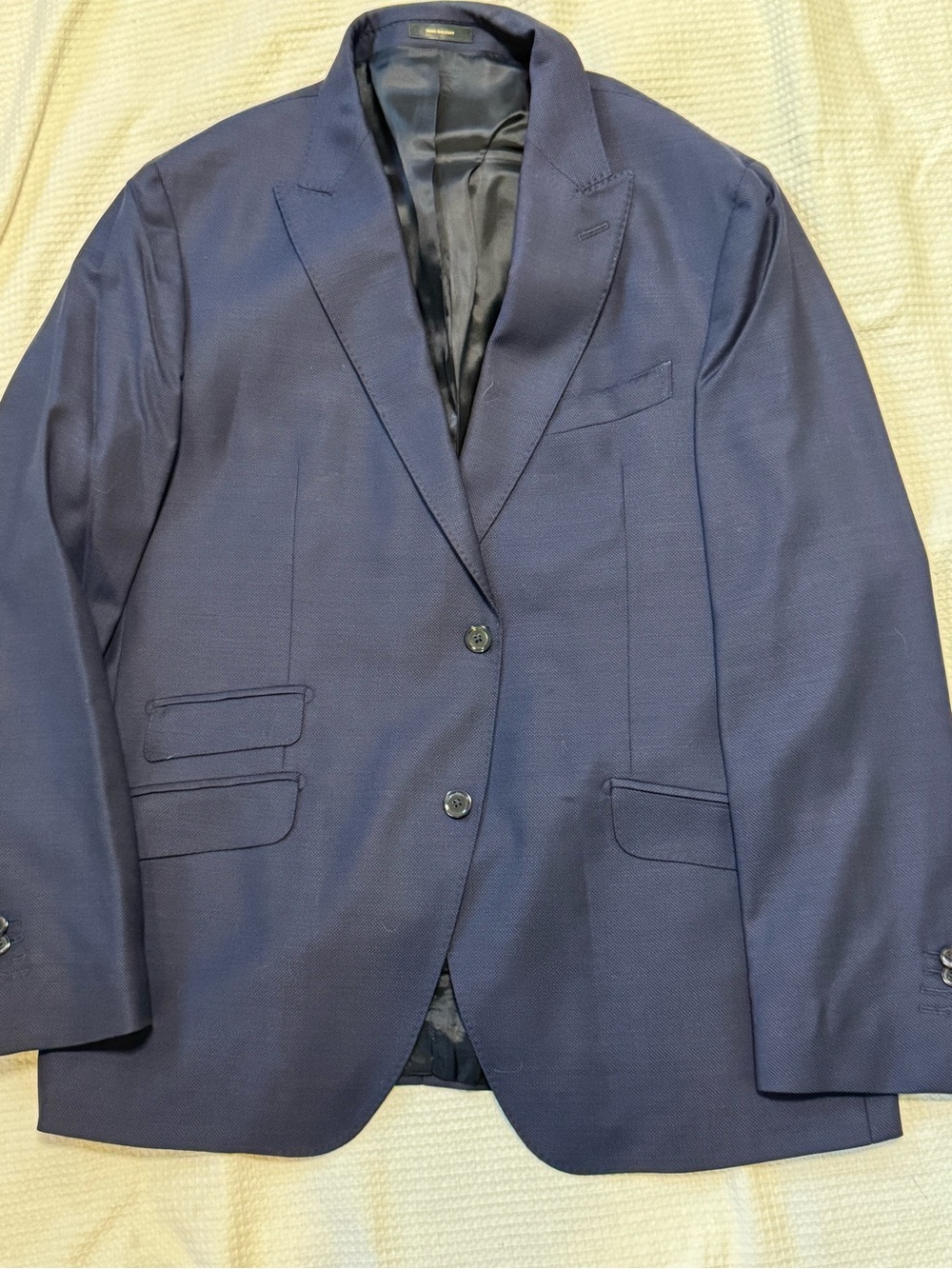 Massimo Dutti Men's Classic Navy Two-Button Blazer